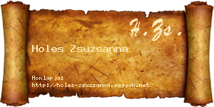 Holes Zsuzsanna névjegykártya